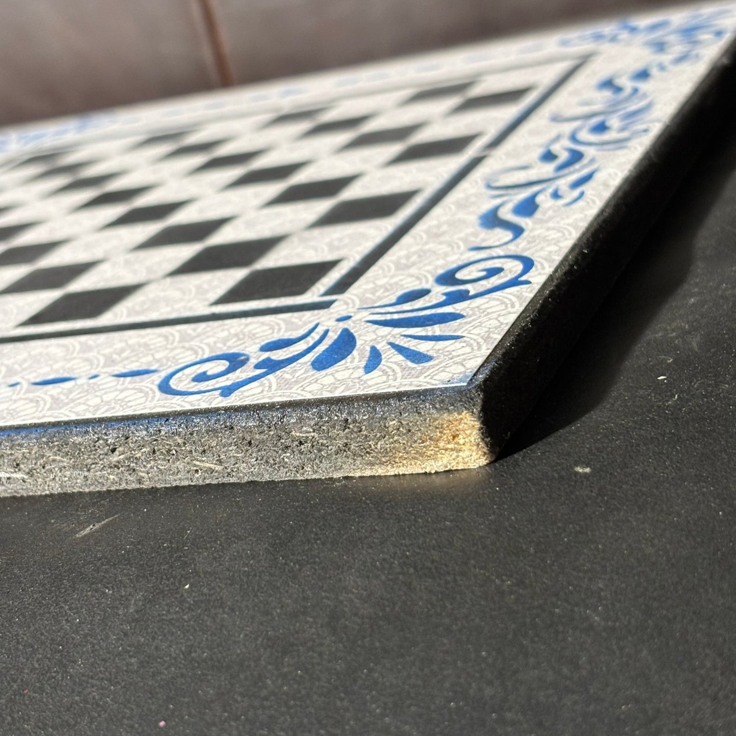 Gray White & Blue - Scrapbook Chess Board