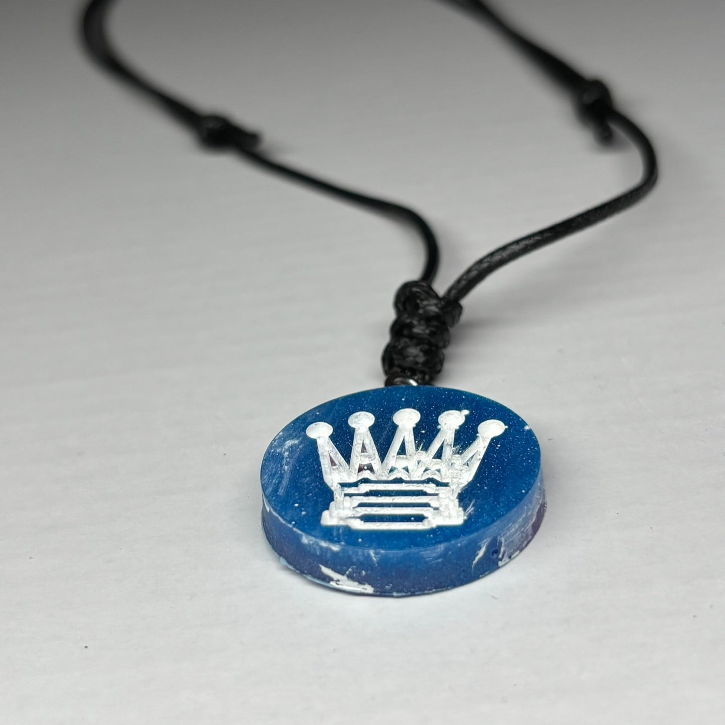 Blue Purple Queen - Handmade Resin Chess Necklace