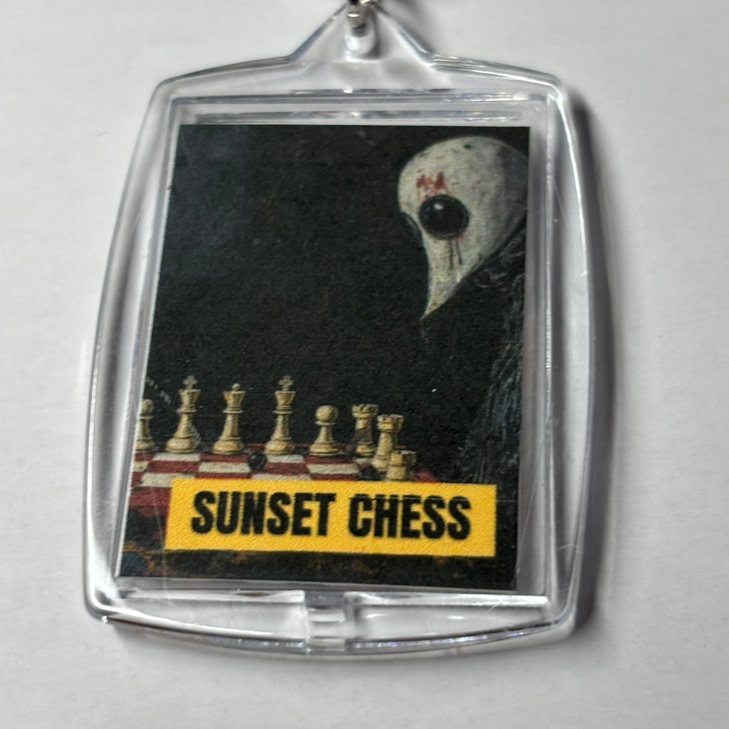 The Mystery Being - Sunset Chess Photo Keychain