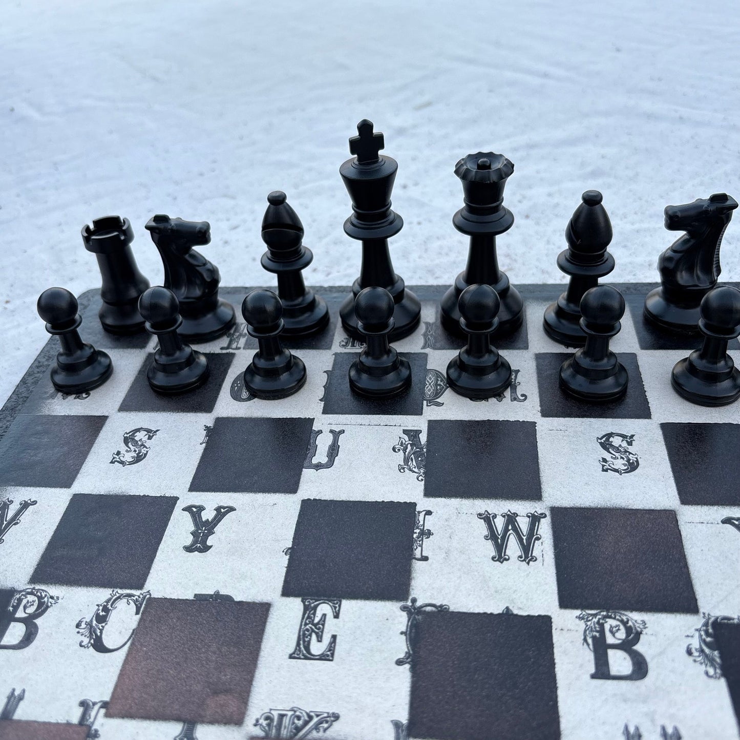 Vintage Letters - Scrapbook Chess Set