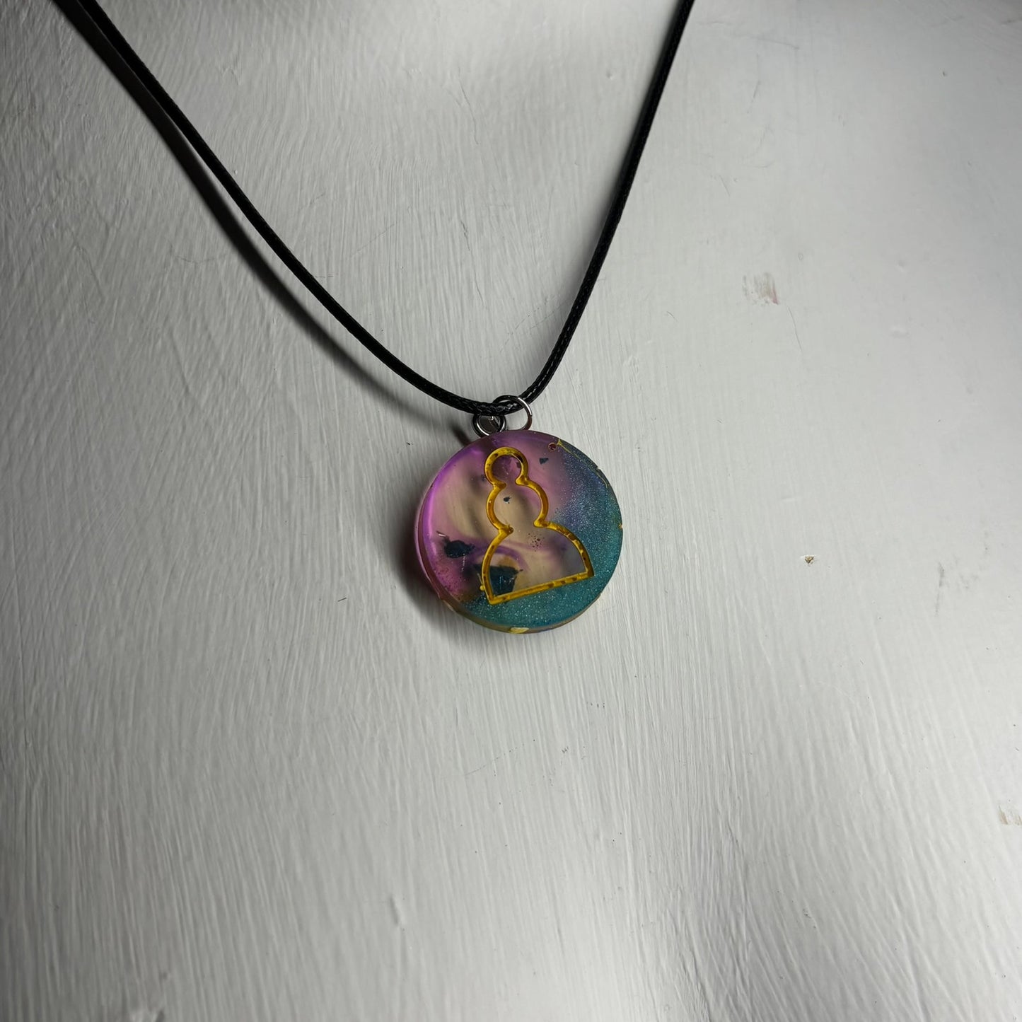 Color Mushed Pawn - Handmade Resin Chess Necklace