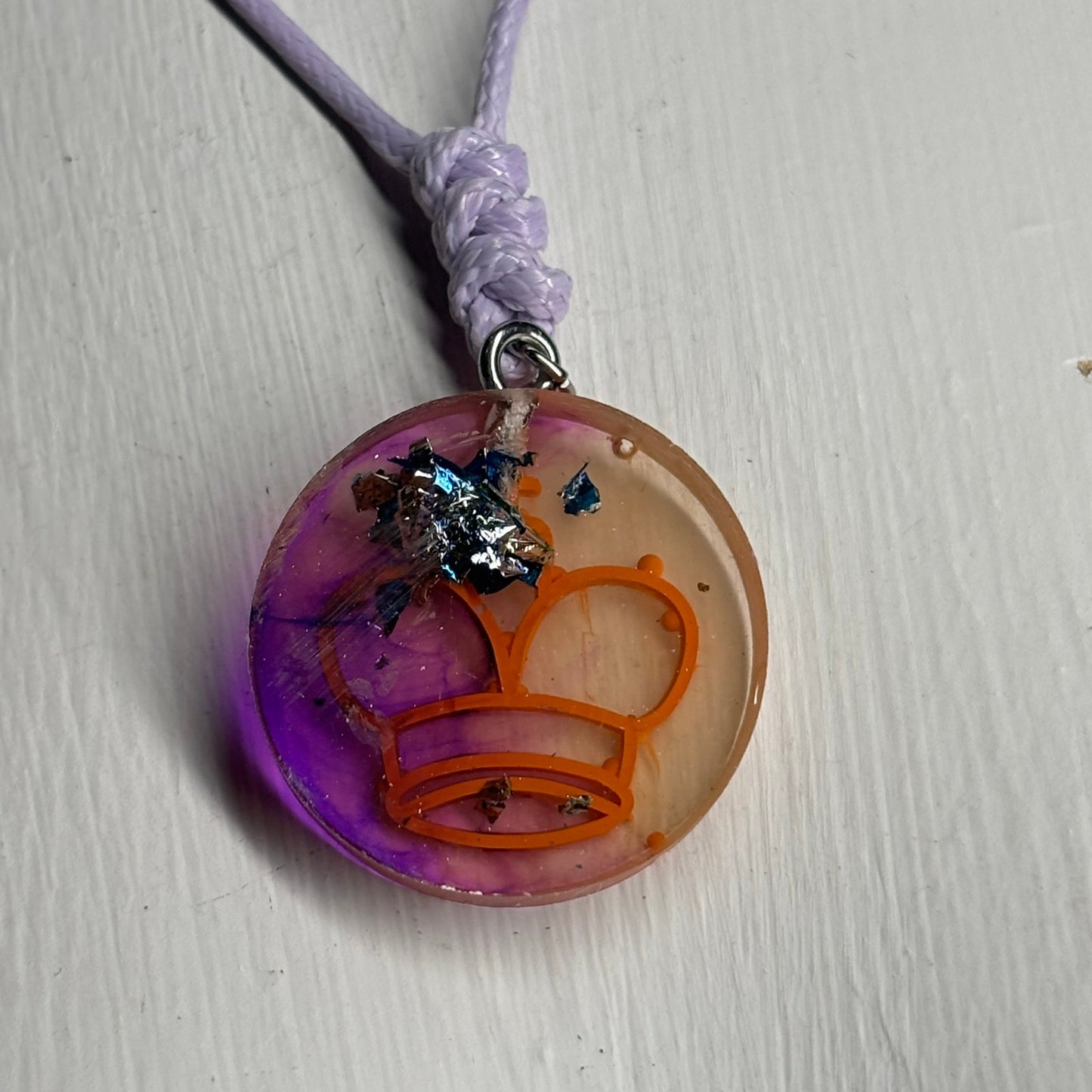 Purple Cosmic King - Handmade Resin Chess Necklace