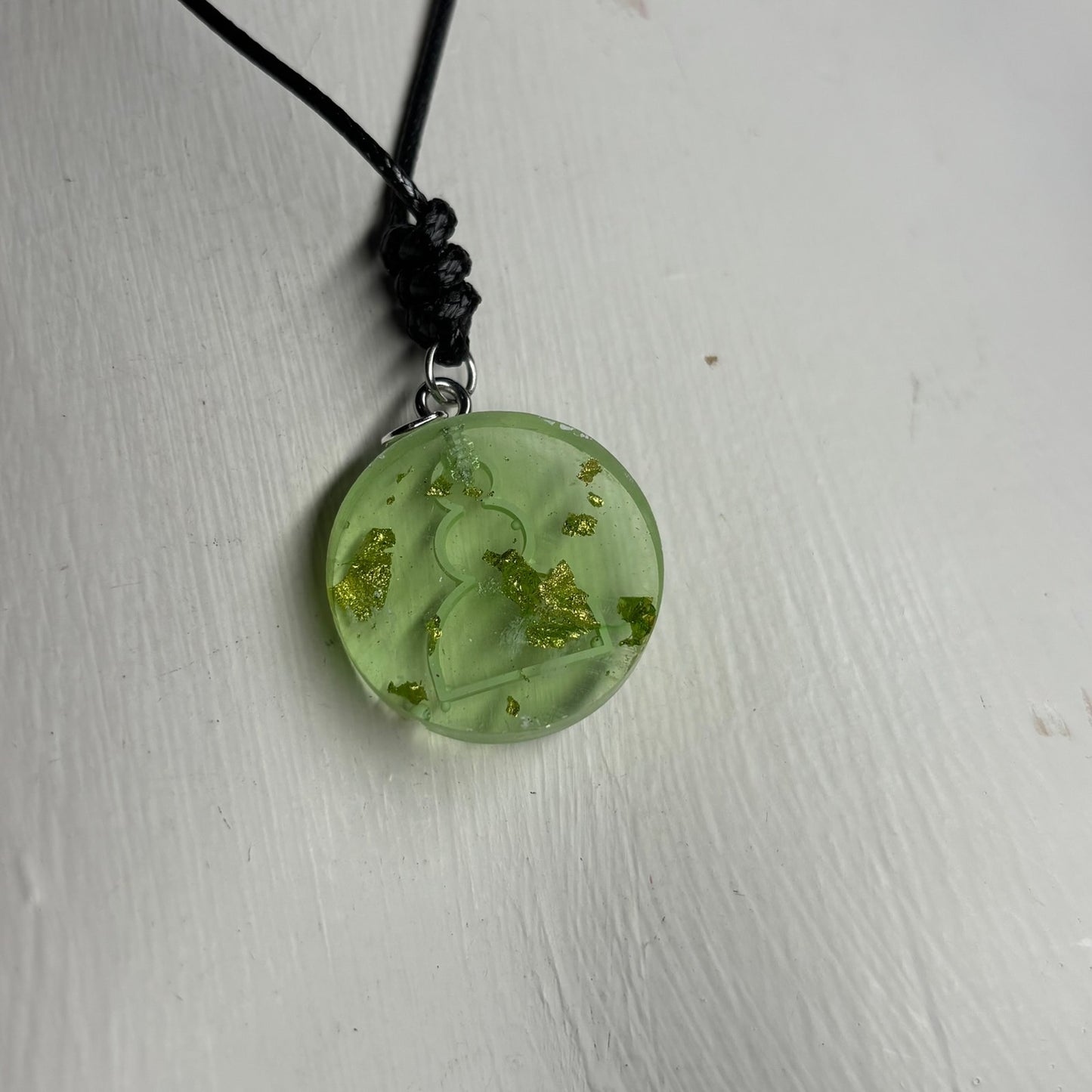 Lime Green Pawn - Handmade Resin Chess Necklace