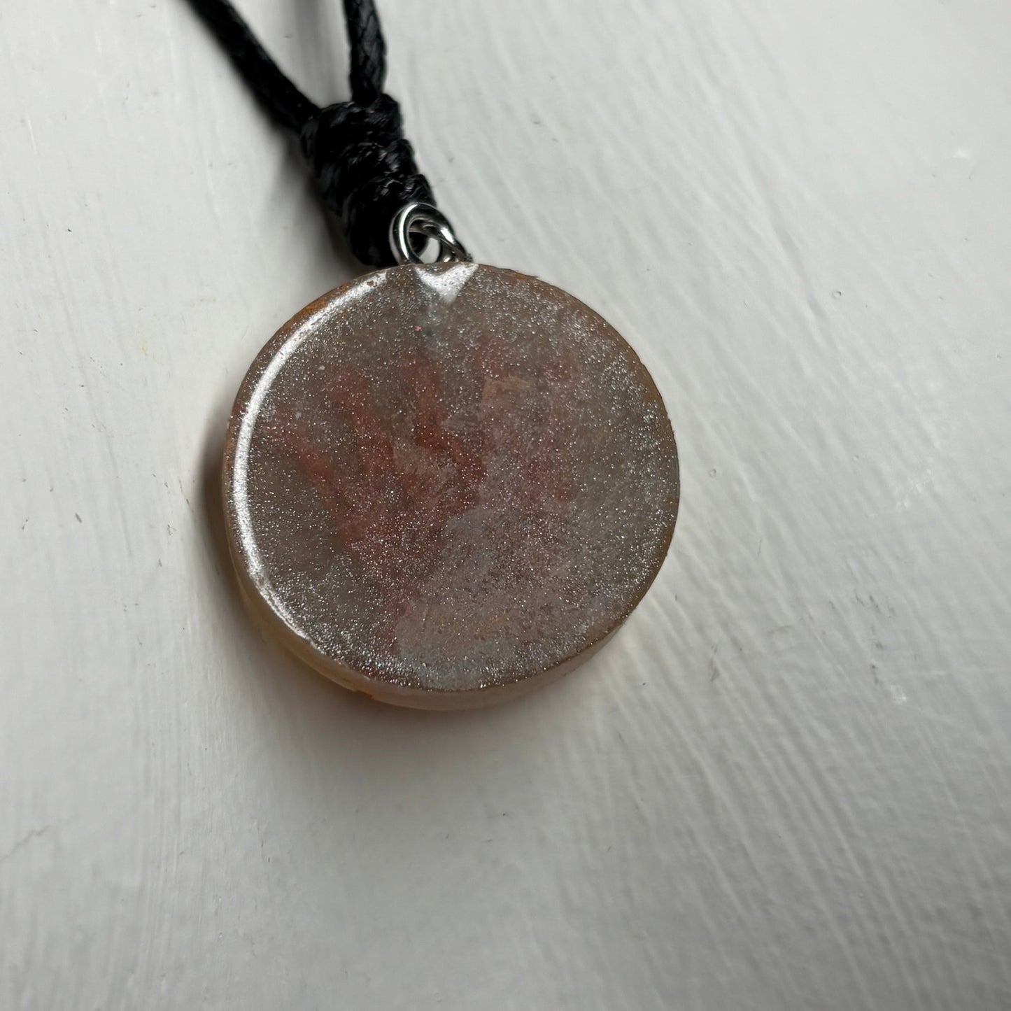 Silvery Gray Orange Queen - Handmade Resin Chess Necklace