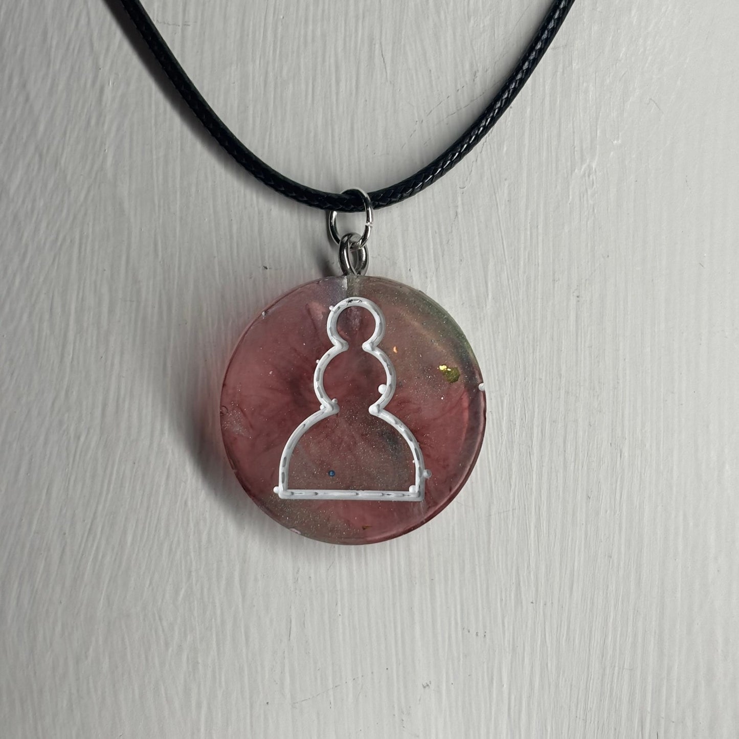 Spaz Red Pawn - Handmade Resin Chess Necklace