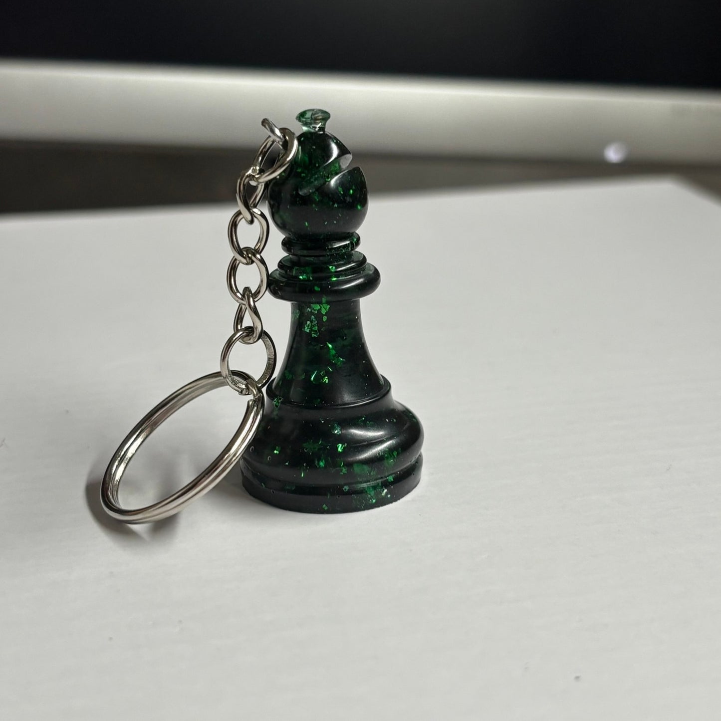 Dark Green Bishop - Handmade Resin Keychain