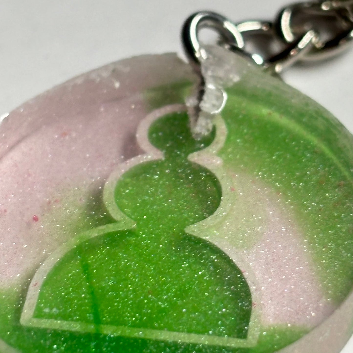 Green Pink Pawn - Handmade Resin Keychain