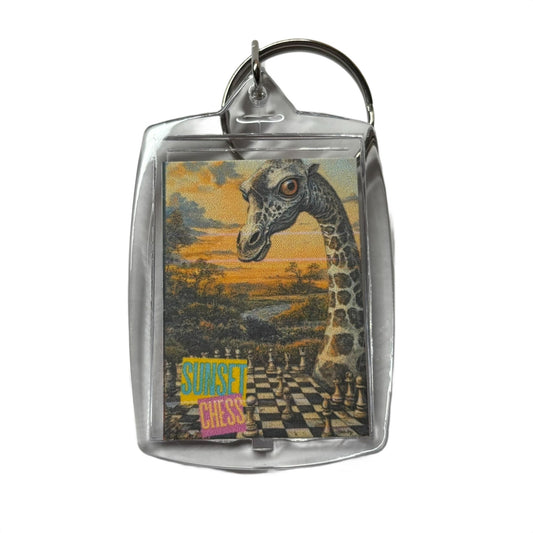 Giraffe - Chess  Photo Keychain