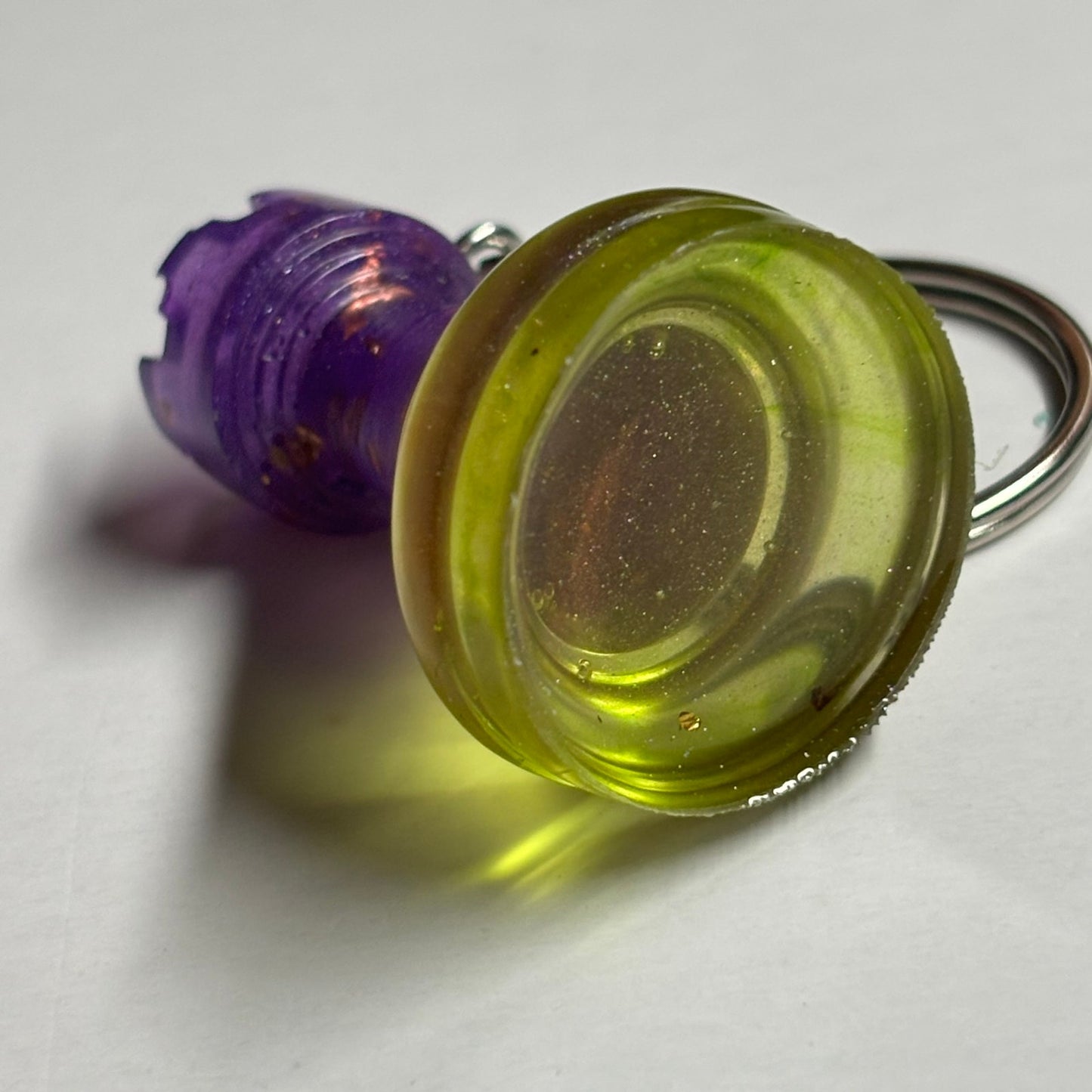 Purple Yellow Rook - Handmade Resin Keychain