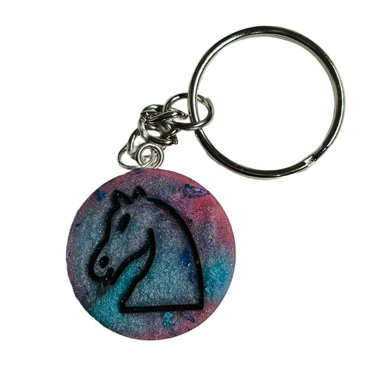 Galaxy Purple Knight - Handmade Resin Keychain