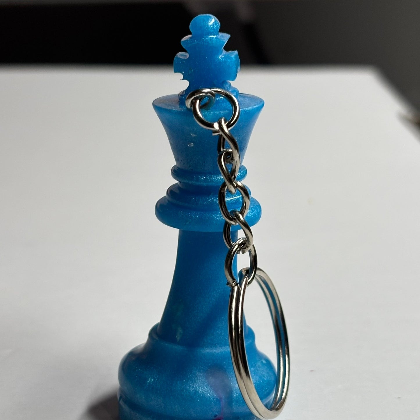 Solid Blue King - Handmade Resin Keychain