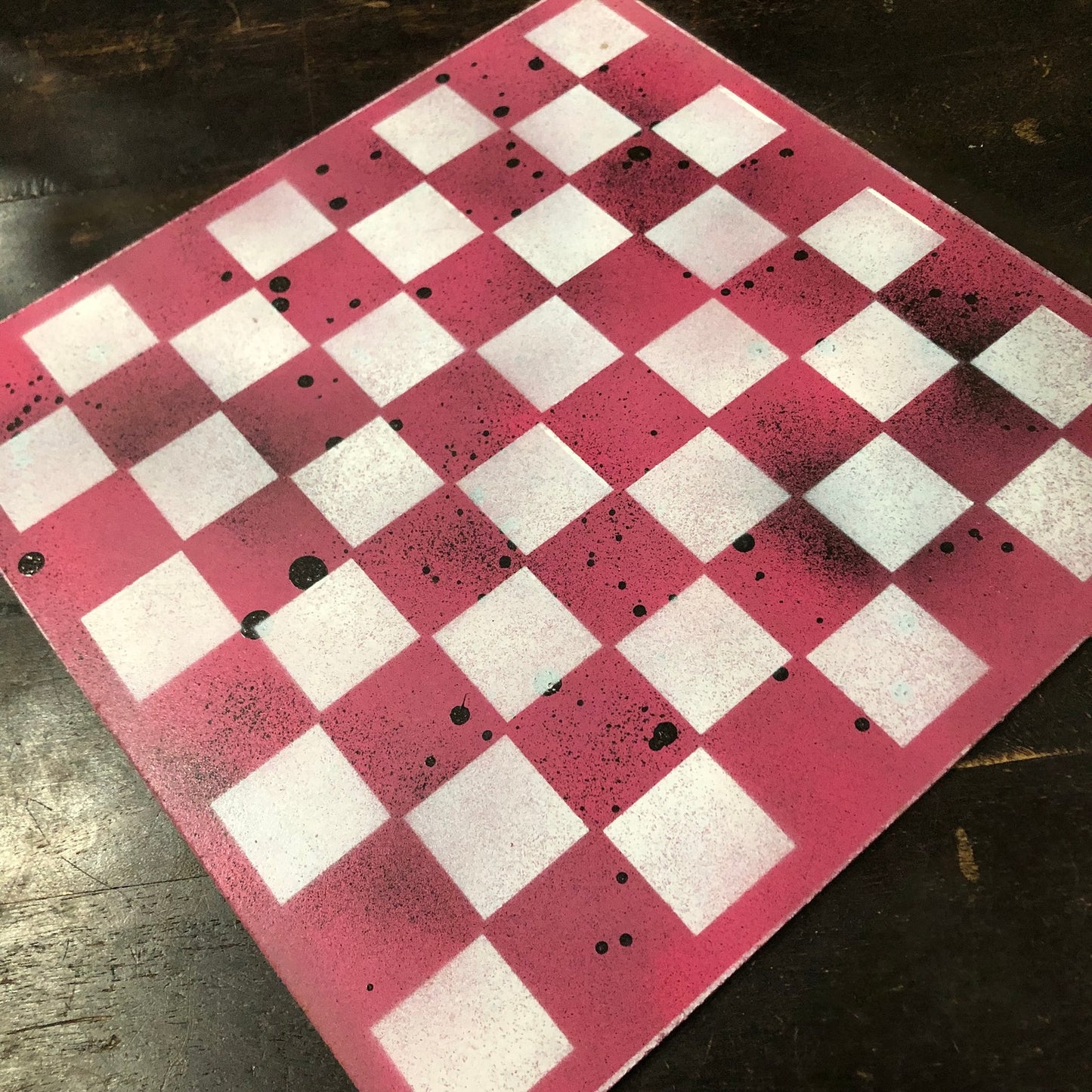 Tattered Pink - Painted Chess Set