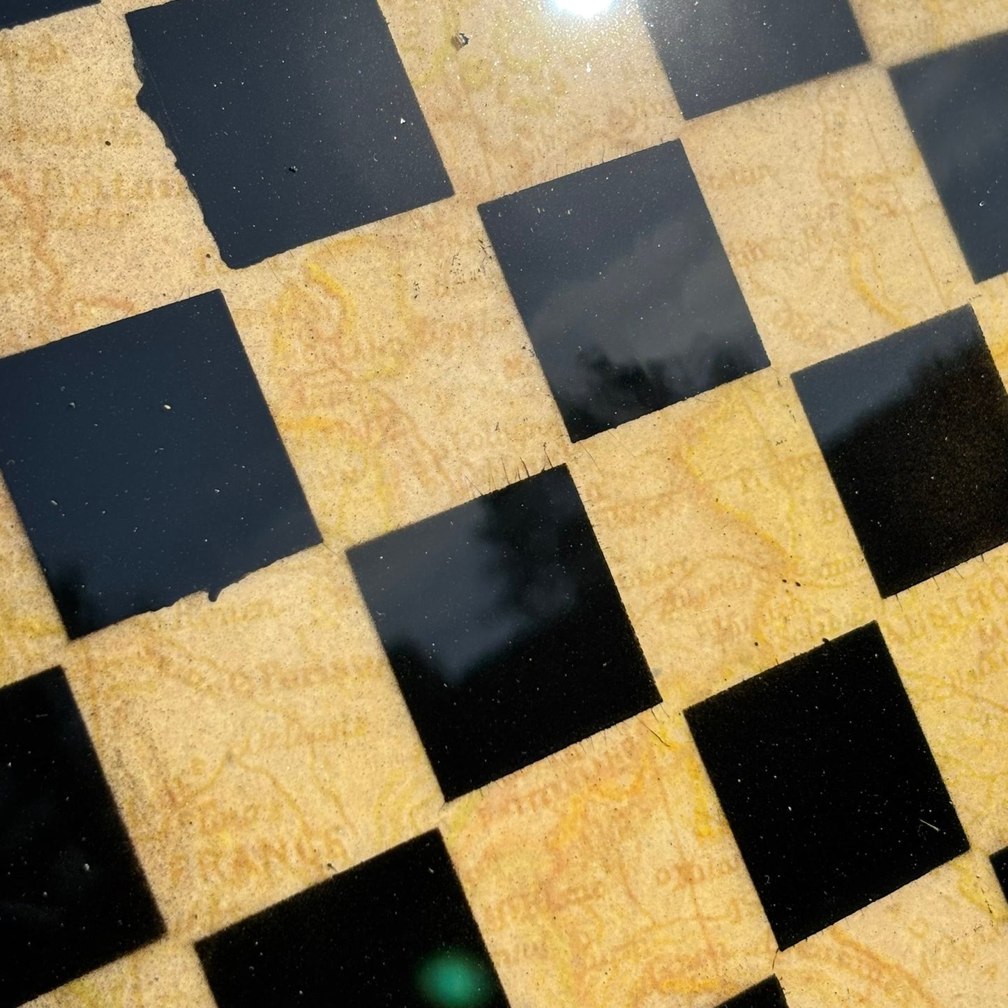 Yellow Map - Resin Coated Chess Board