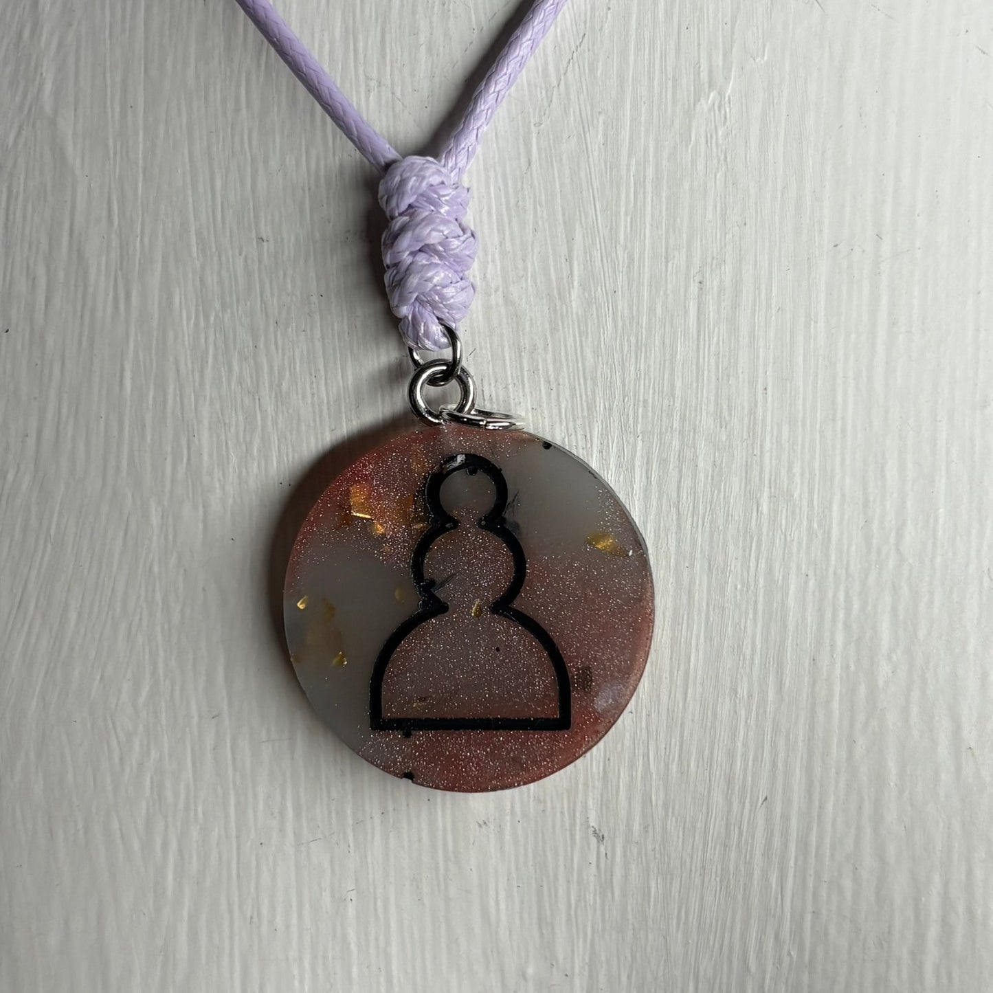 Cosmic Pawn - Handmade Resin Chess Necklace