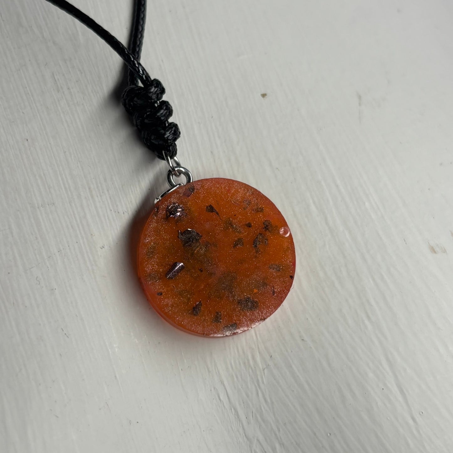 Orange Fire King - Handmade Resin Chess Necklace