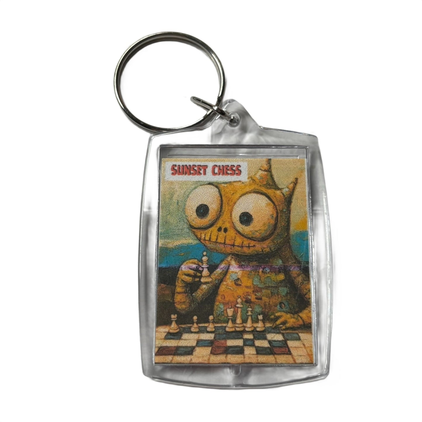 Curious Monster - Chess  Photo Keychain