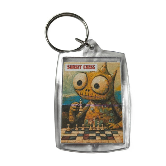 Curious Monster - Chess  Photo Keychain