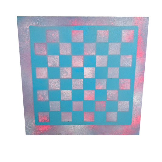 Pink & Blue - Painted Chess Board