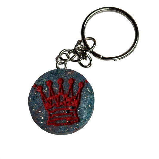 Blue Red Queen - Handmade Resin Keychain