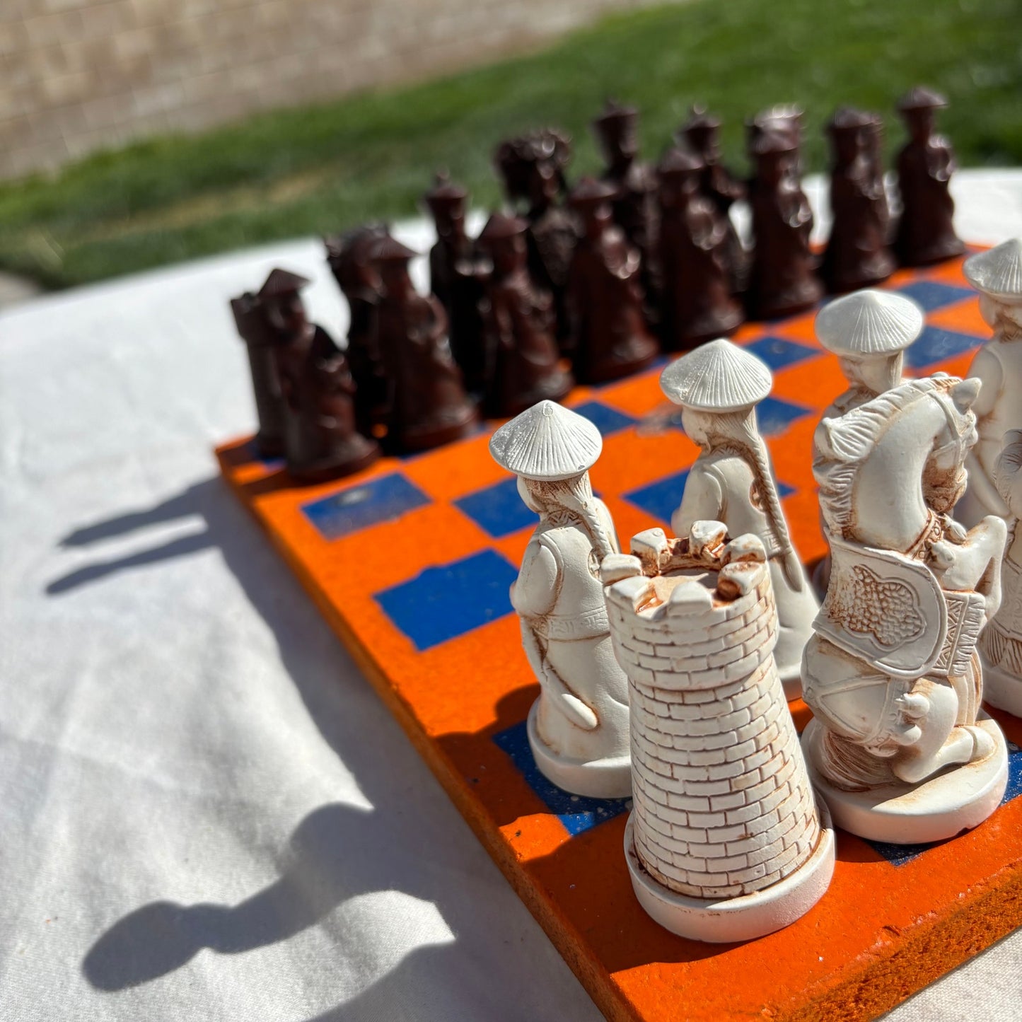 Orange Blue Chrome - Chinese Edition Chess Set
