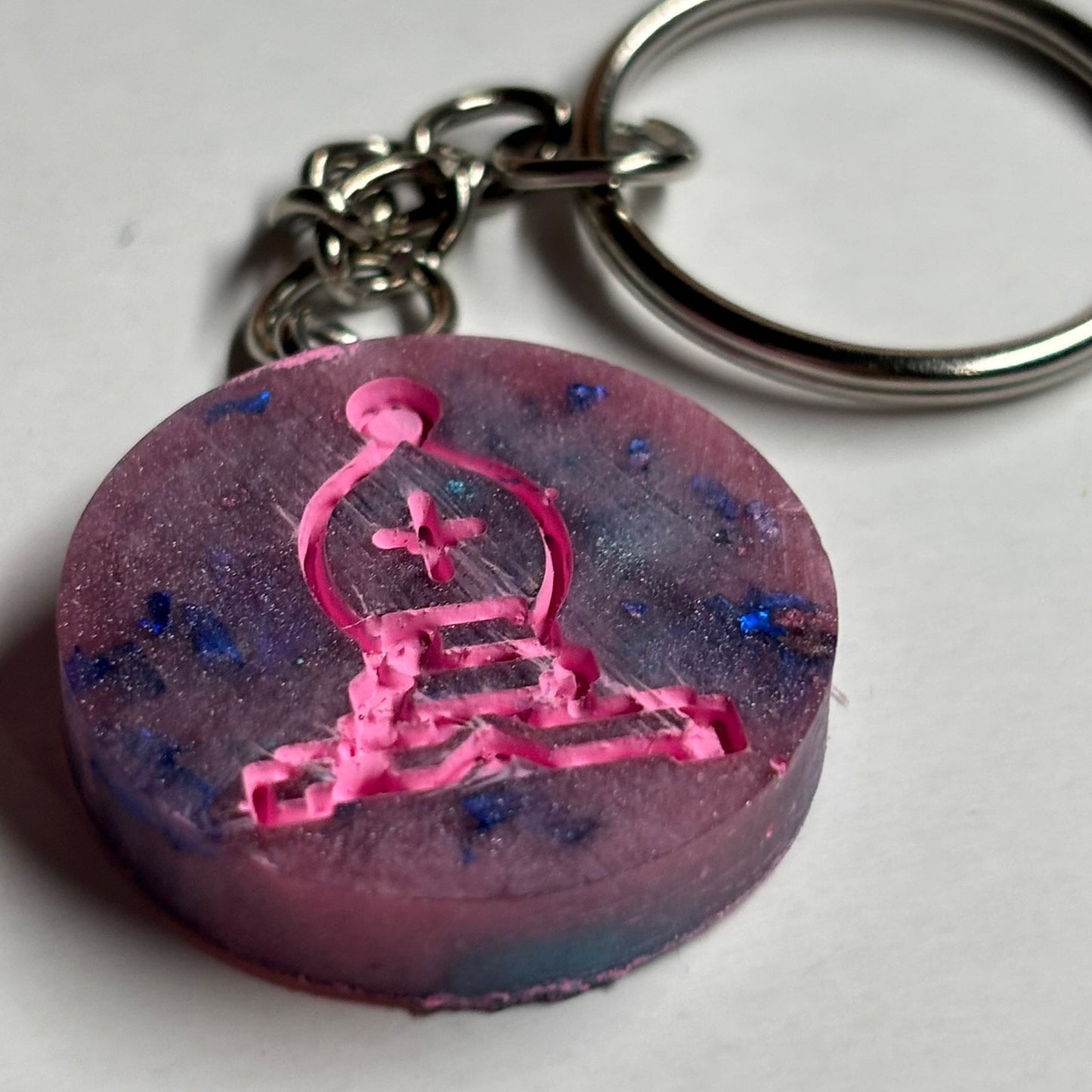 Cotton Candy Bishop - Handmade Resin Keychain - Flat Edition
