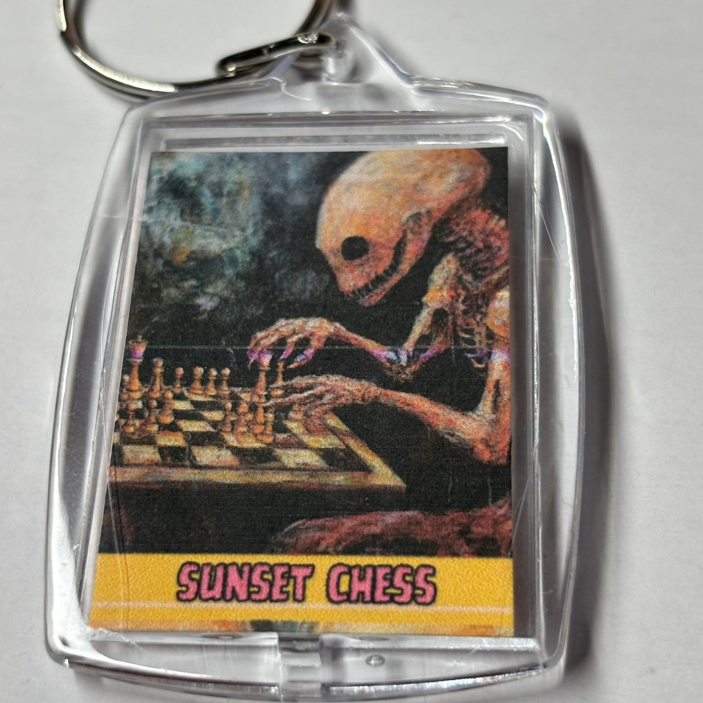 Alien Games - Sunset Chess Photo Keychain