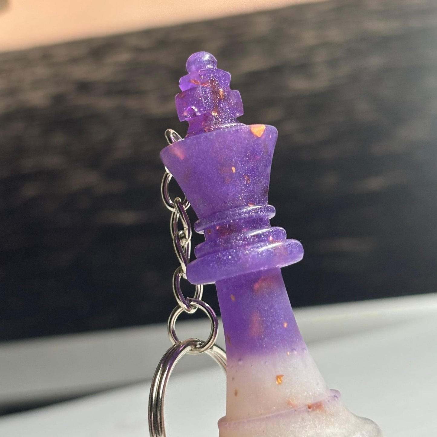 Crystal Purple King - Handmade Resin Keychain