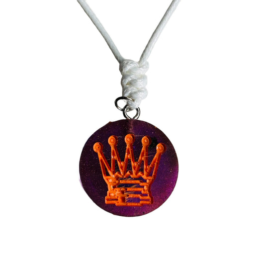 Purple Rein Queen - Handmade Resin Chess Necklace