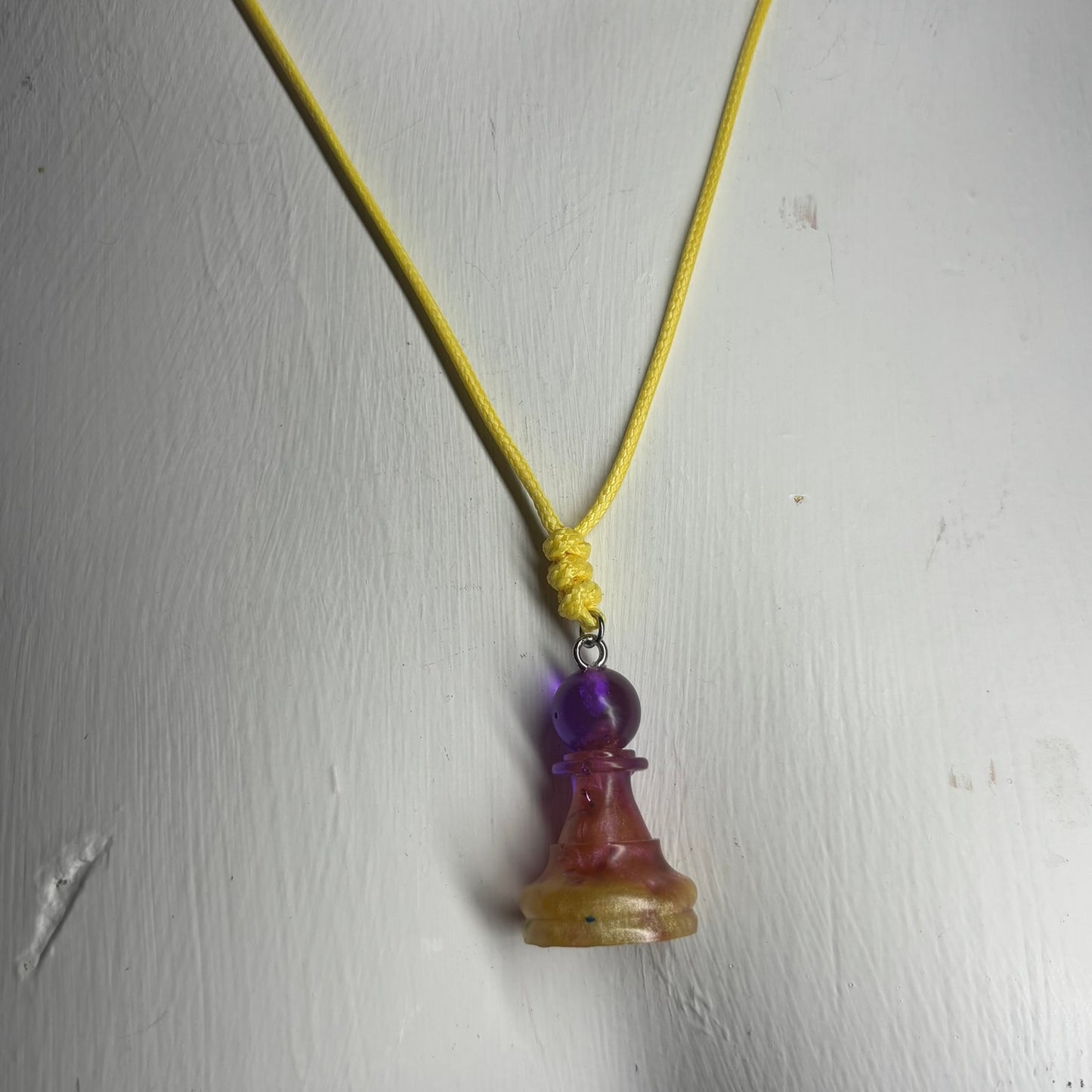 Purple Royalty Pawn - Handmade Resin Chess Necklace