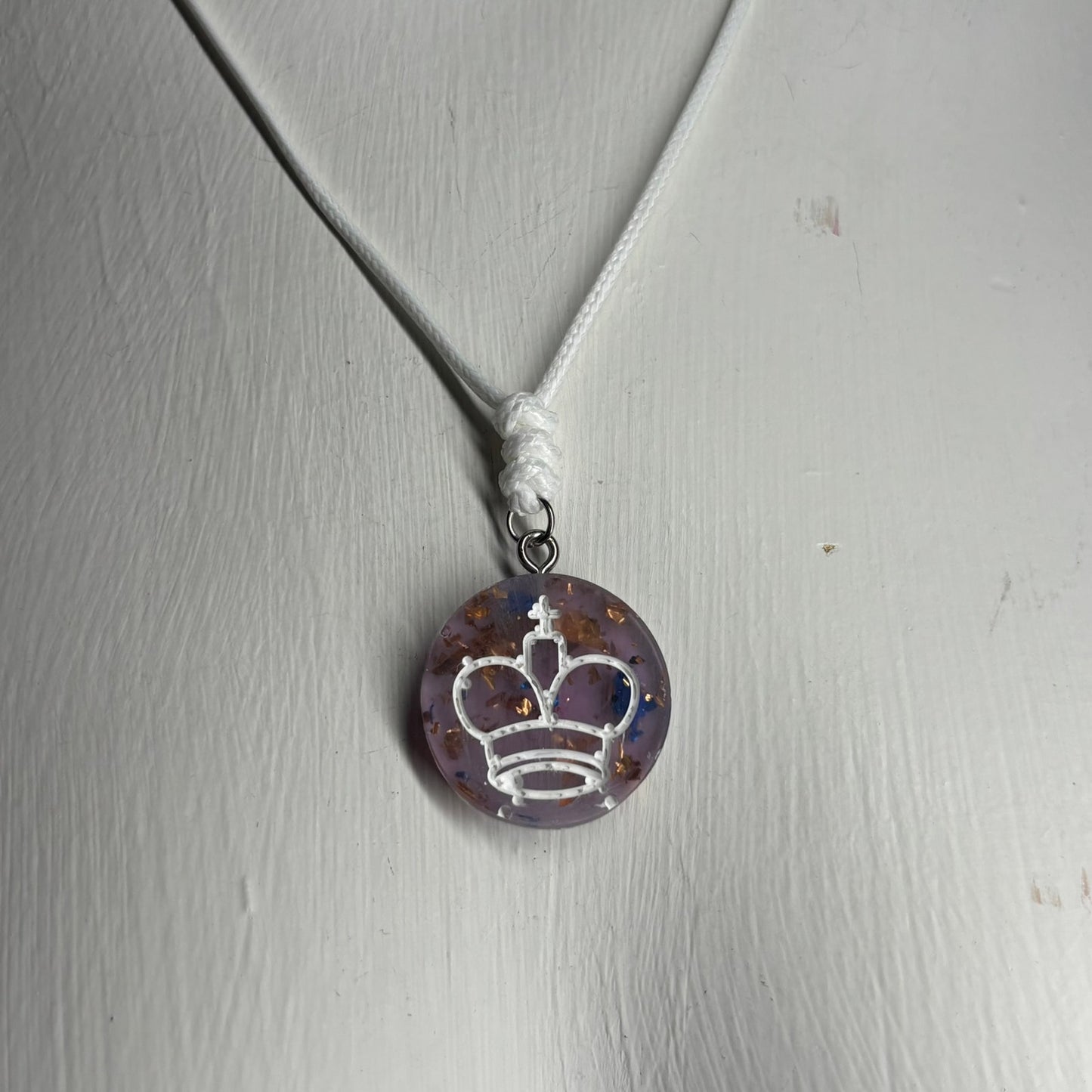 Purple Royal King - Handmade Resin Chess Necklace