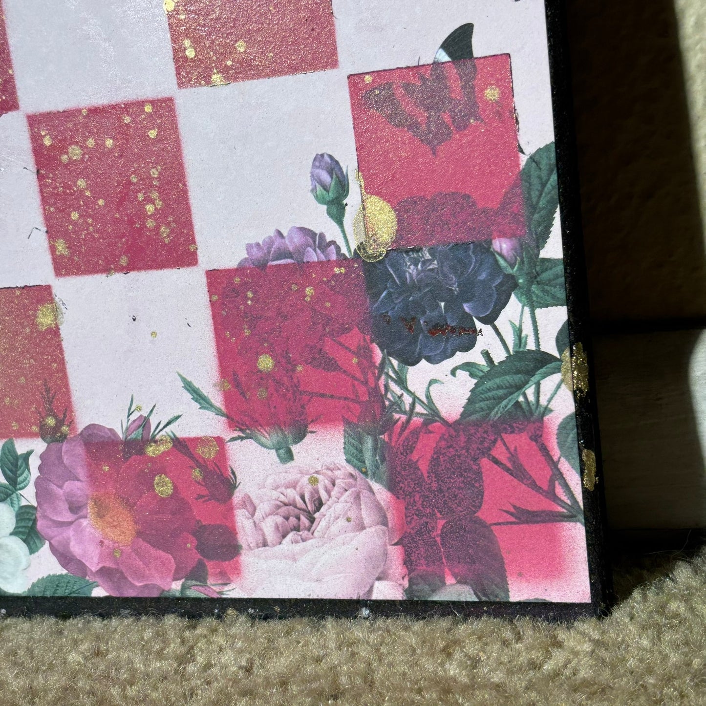 Hot Pink Garden - Scrapbook Chess Board