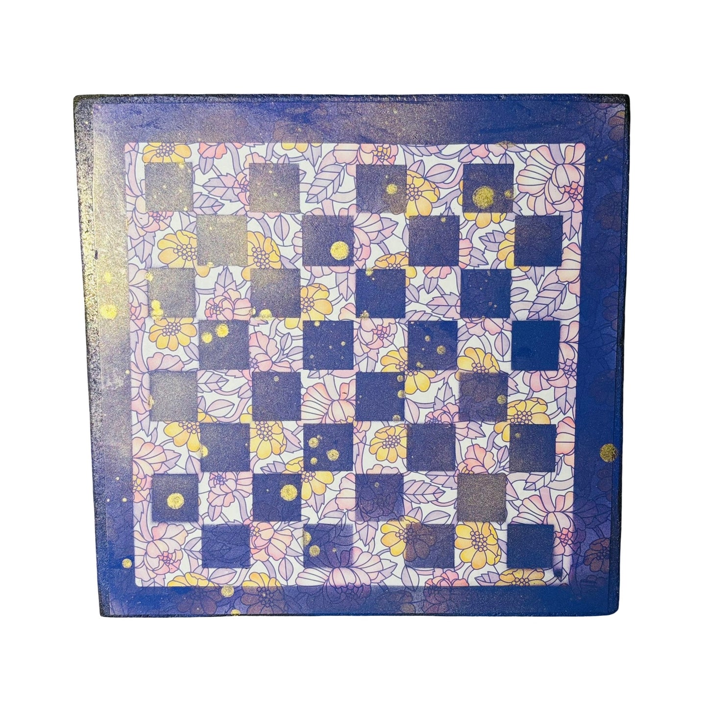 Purple Flower Flair - Scrapbook Chess Board