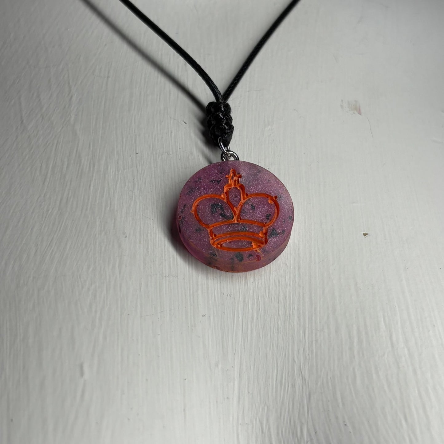 Fancy Colored King - Handmade Resin Chess Necklace