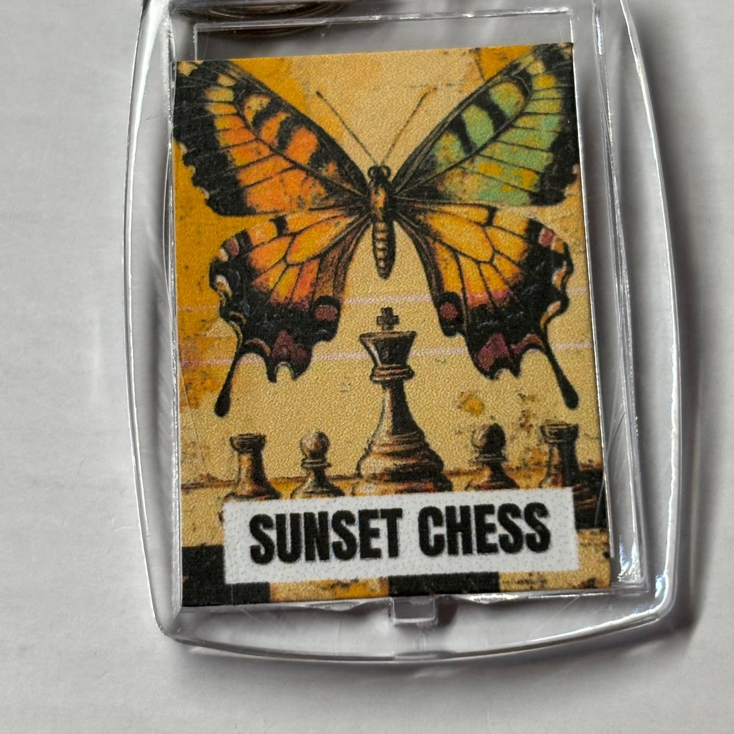 Butterfly - Chess  Photo Keychain