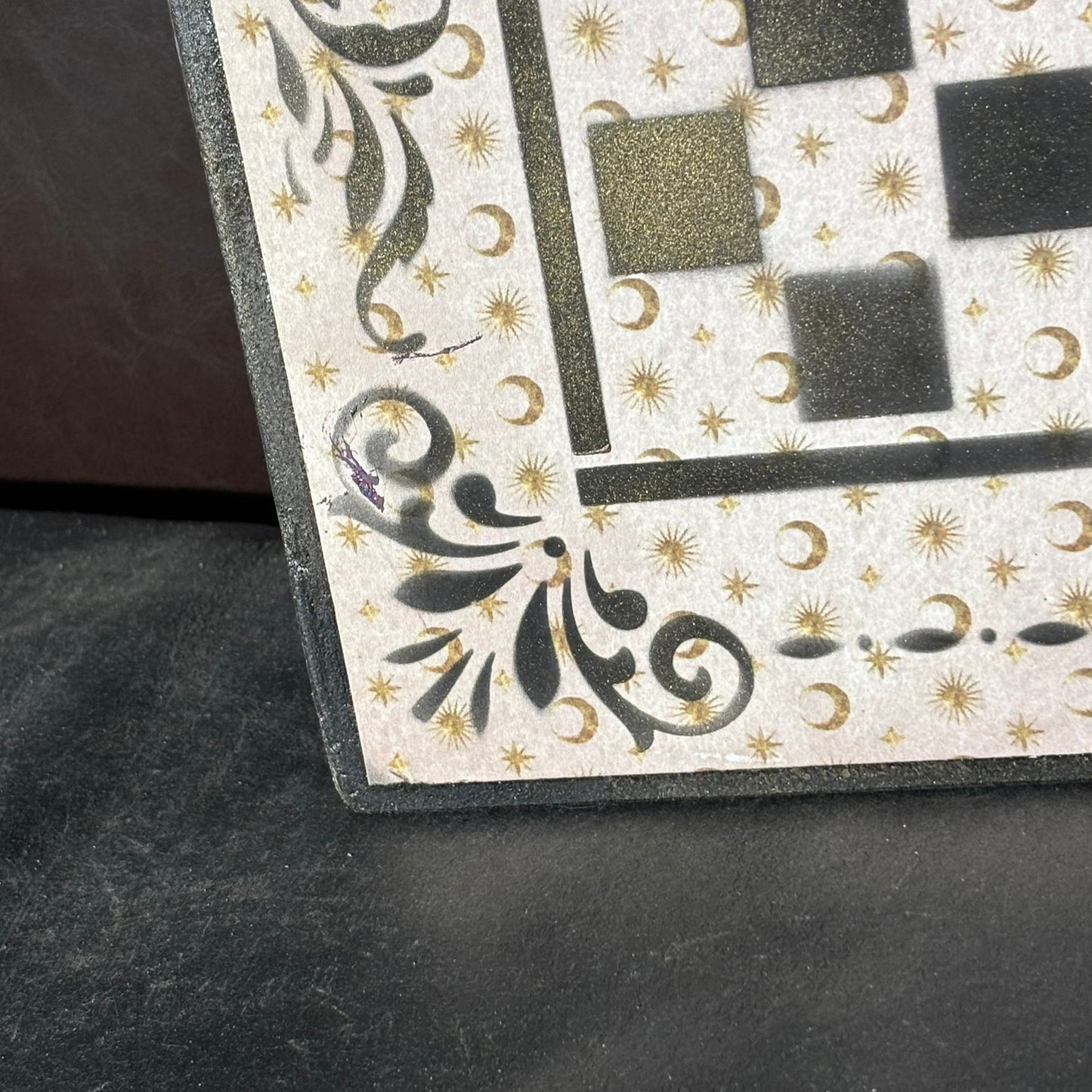 Cream Moons - Scrapbook Chess Board