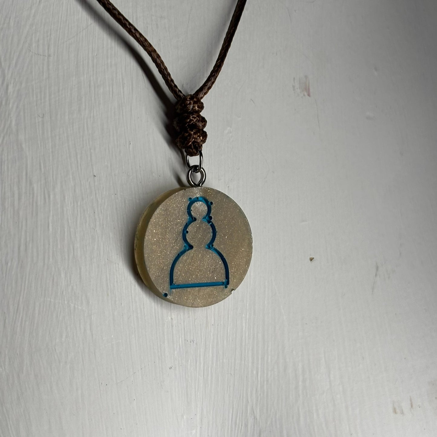 Splendid Brown - Handmade Resin Chess Necklace