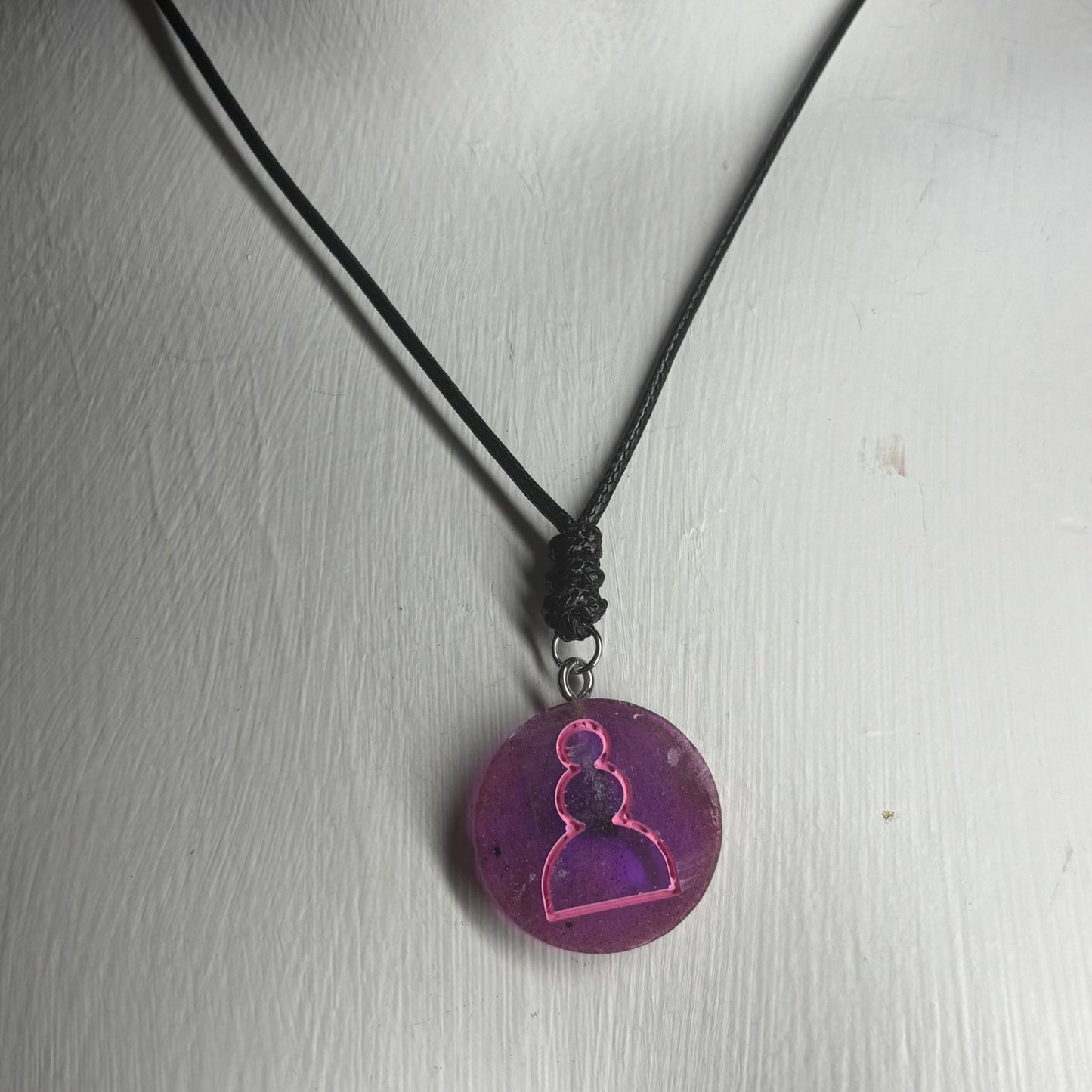 Purple Sphere Pawn - Handmade Resin Chess Necklace
