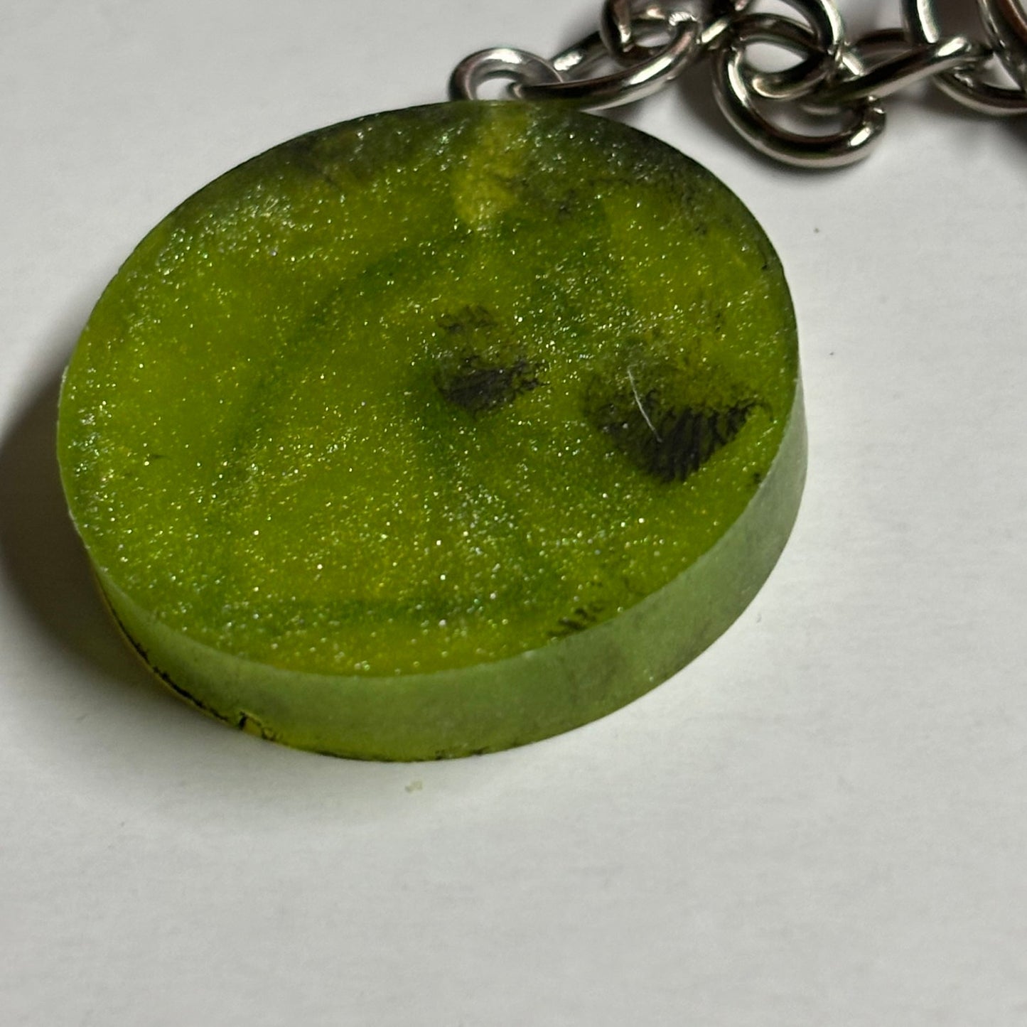 Lime Green Knight - Handmade Resin Keychain - Flat Edition