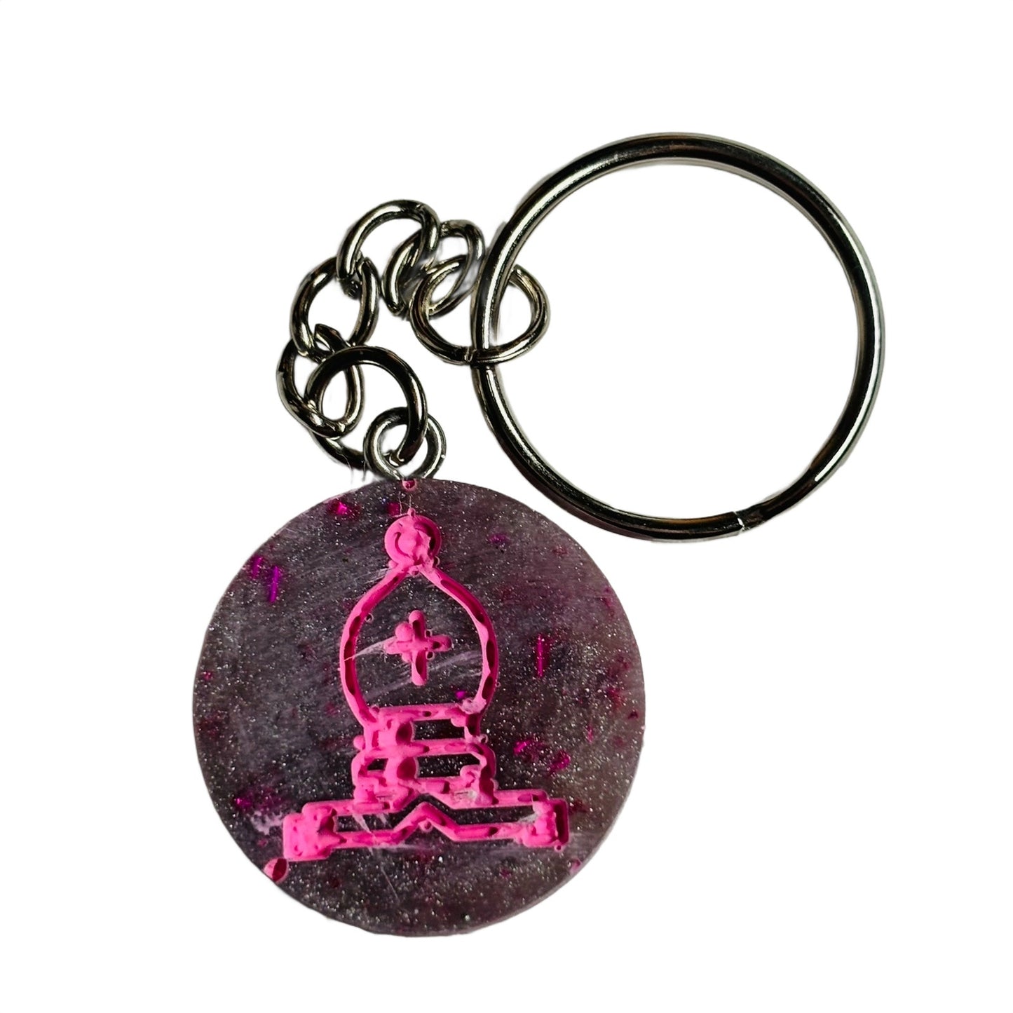 Purple Pink Bishop - Handmade Resin Keychain