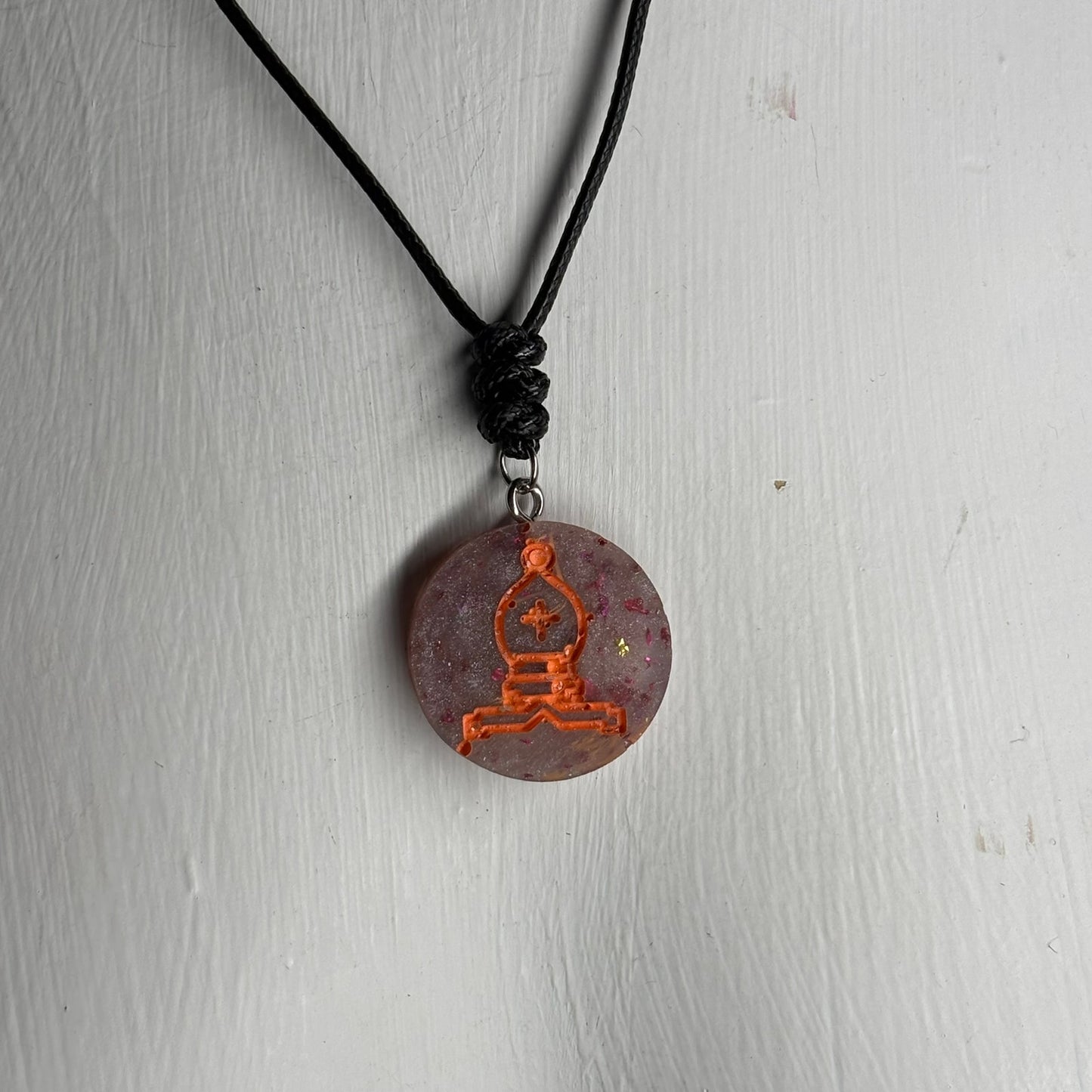 Purple Bishop - Handmade Resin Chess Necklace