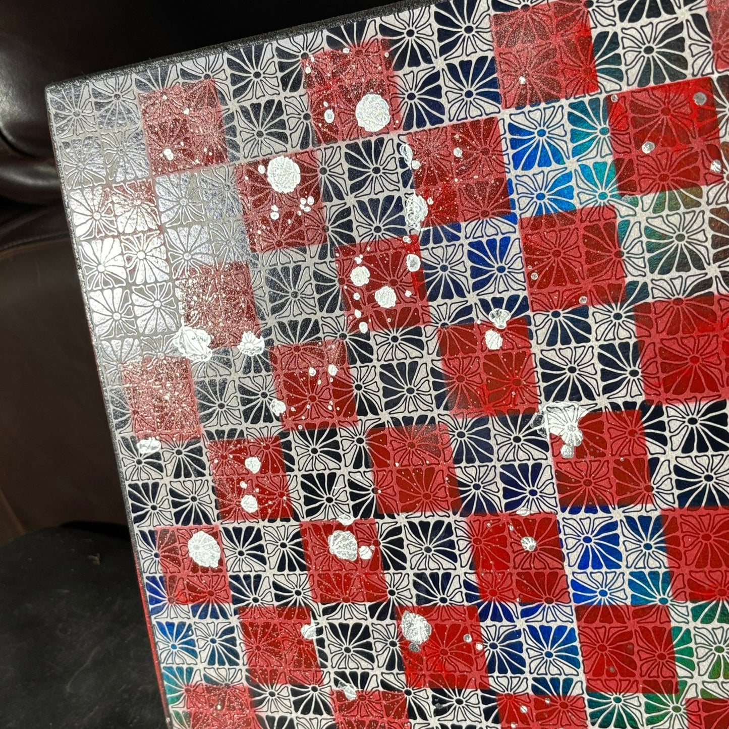 Vintage Shining Red - Scrapbook Chess Board