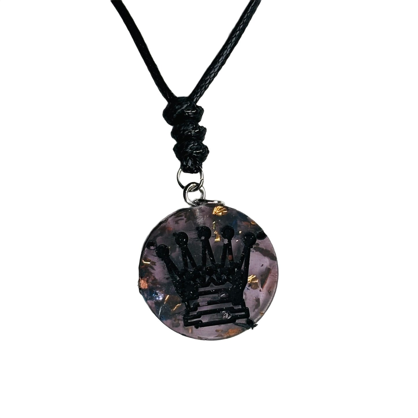 Dark Queen - Handmade Resin Chess Necklace