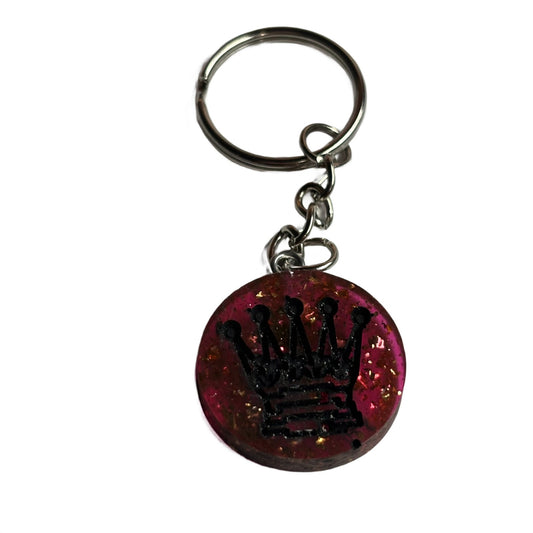 Sparkle Red Queen - Handmade Resin Keychain - Flat Edition