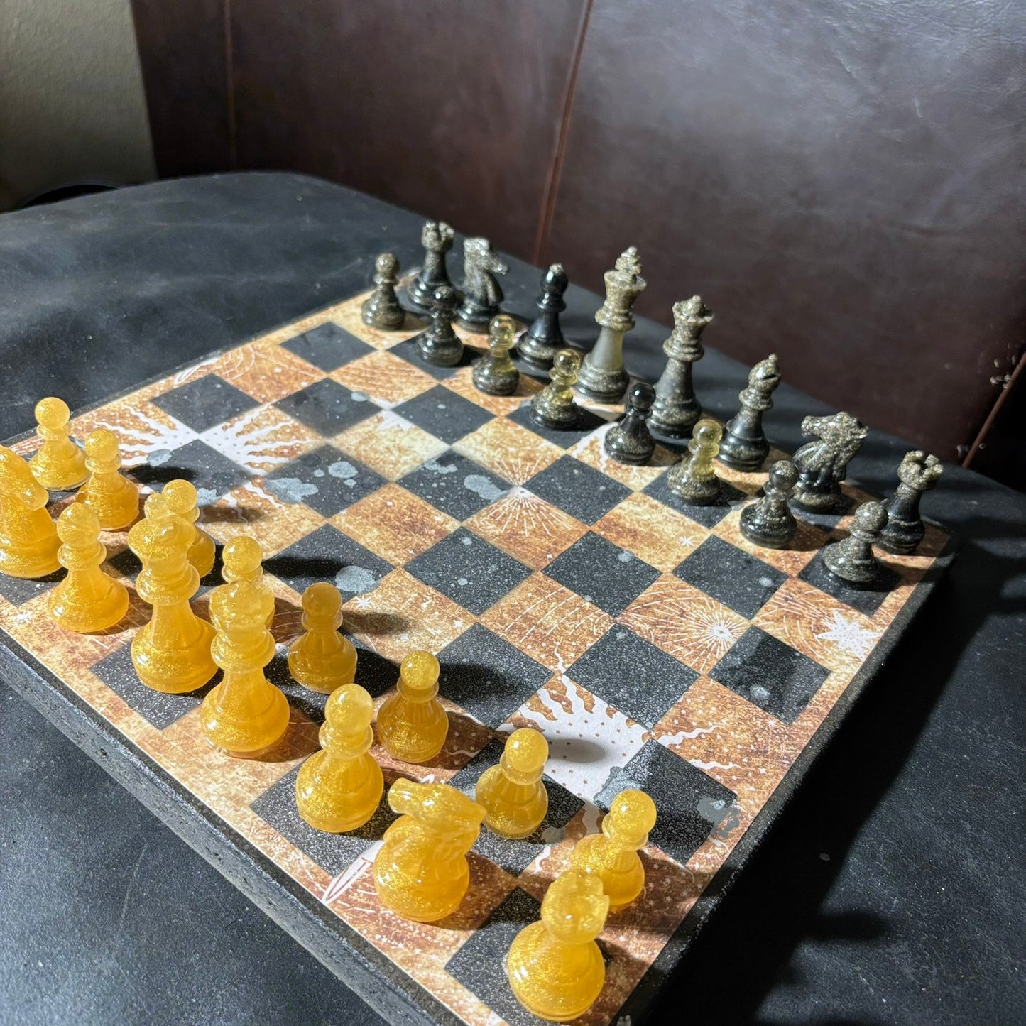 Golden Sunset - Scrapbook Chess Set