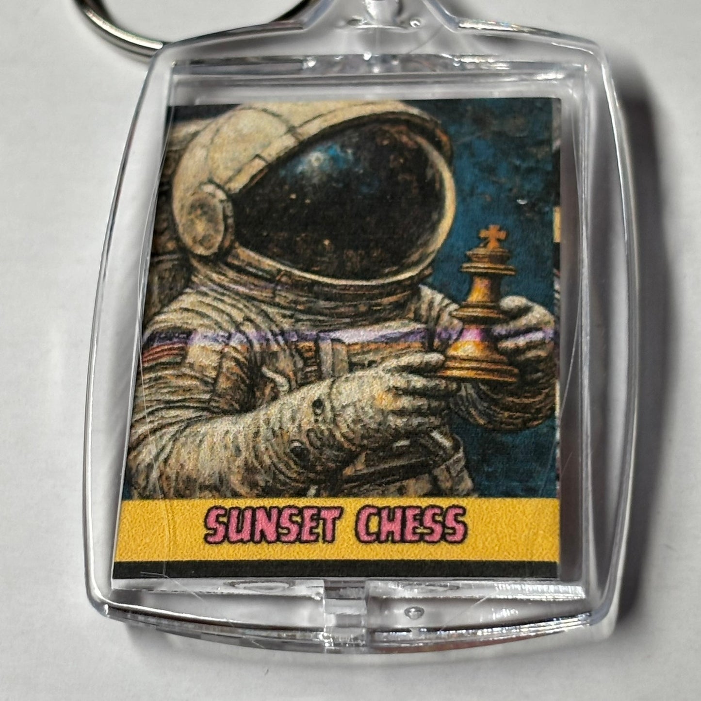 Space Man - Sunset Chess Photo Keychain
