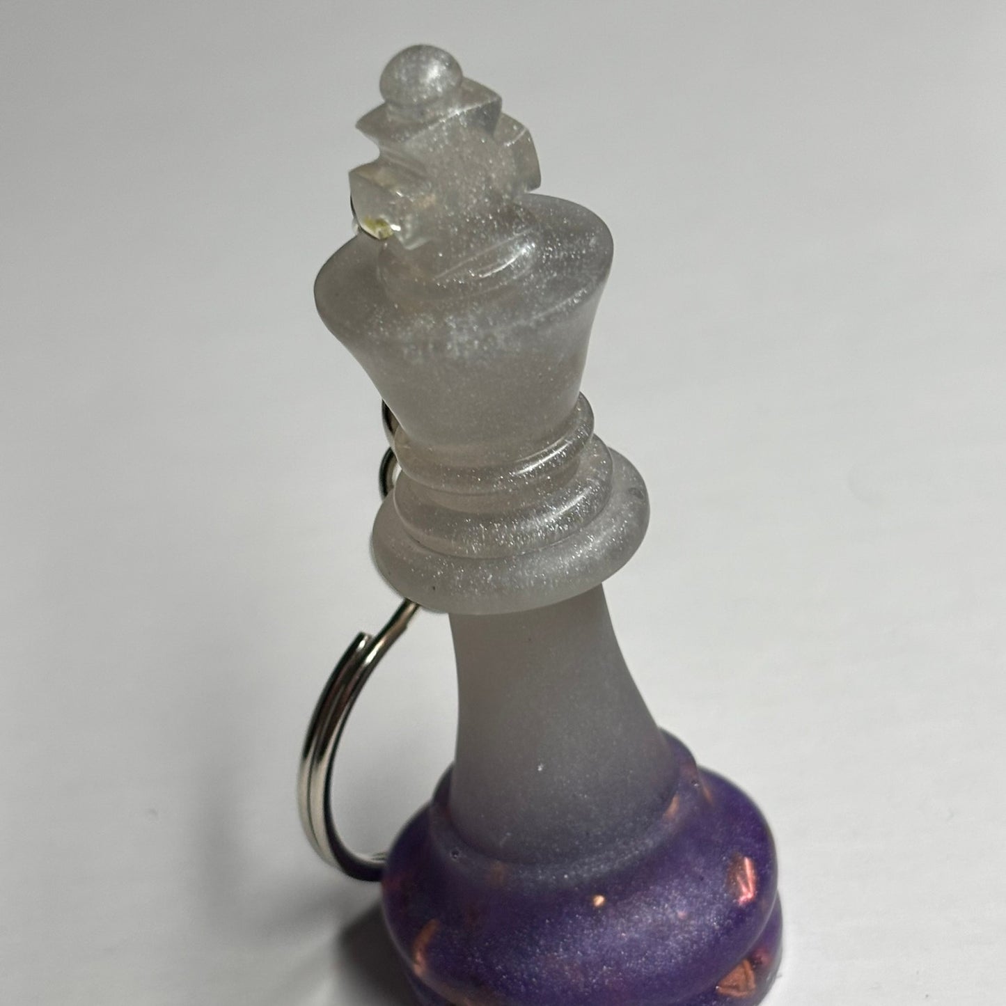 Purple/White King - Handmade Resin Keychain
