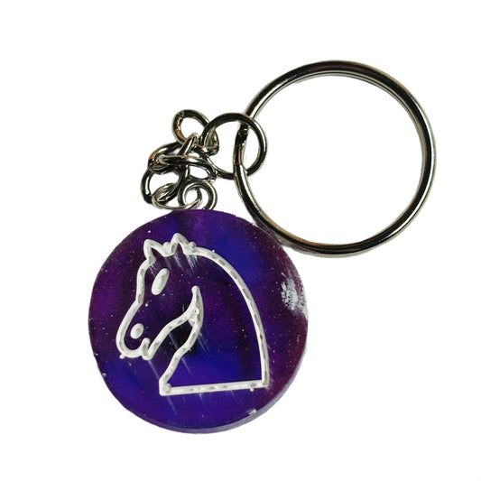 Translucent Purple Knight - Handmade Resin Keychain