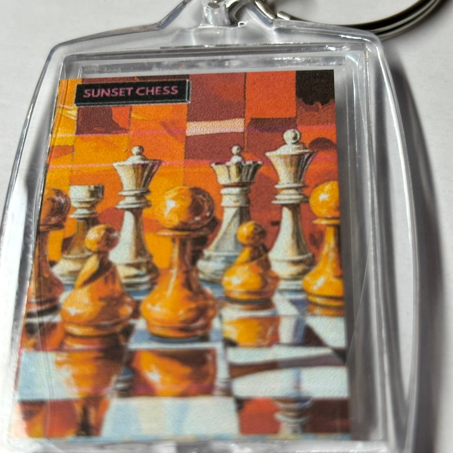 Orange Set - Sunset Chess Photo Keychain