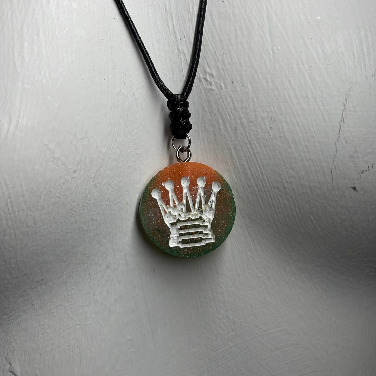 Sun Top Queen - Handmade Resin Chess Necklace