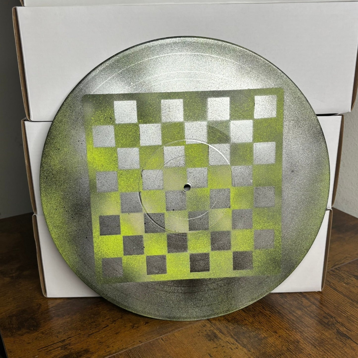 Peachy Green Chrome - Vinyl Chess Board